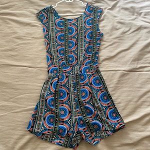 Pattern Silk Romper